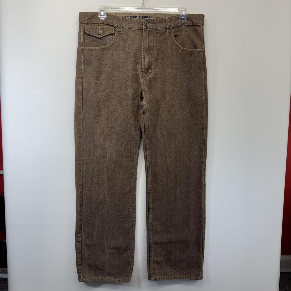 Basic Code Premium Jeans Mens 40x34 (Measures 40x33) Brown Denim 2006 BSCD Tuff